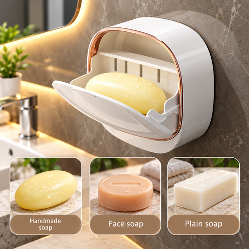 Covered Soap Holder with Drain Tray | Buy 1 Get 1 Free