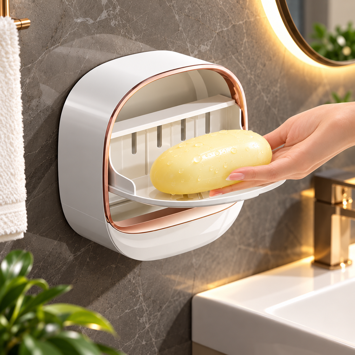 Covered Soap Holder with Drain Tray | Buy 1 Get 1 Free